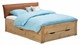 Bed Space met lederlook hoofdbord en opbergladen, eiken + bruin