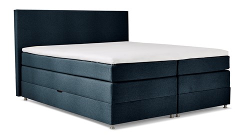 Opbergboxspring Square met gestoffeerd matras, europa donkerblauw