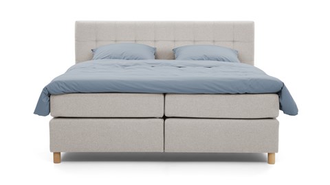 Boxspring Grid vlak met gestoffeerd matras, lichtgrijs