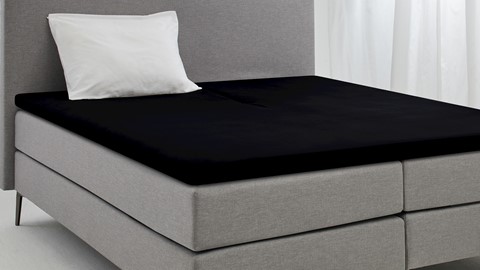 Hoeslaken Jersey splittopper, zwart