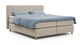 Boxspring Grid vlak met gestoffeerd matras, beige