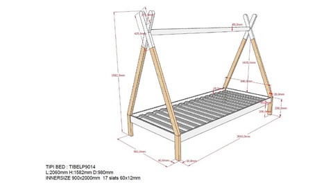 Sofabed Tipi, wit