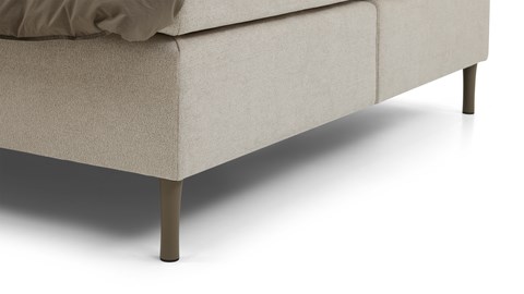 Boxspring Round vlak met gestoffeerd matras, natural
