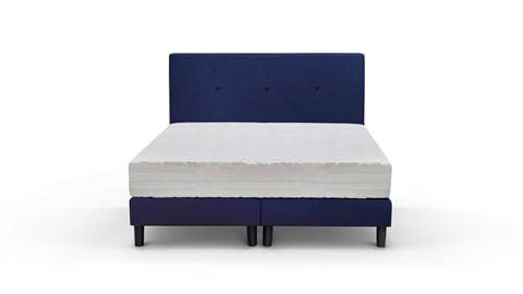 Boxspring Illinois vlak met Bridge matras, blauw