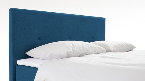 Boxspring Illinois vlak met gestoffeerd matras 2-persoons, blauw