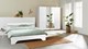 Bed Wald met lattenbodem, polyether matras en 2opbergladen, wit