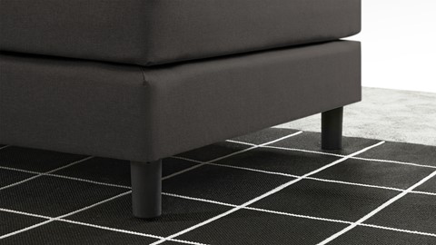 Boxspring California vlak met gestoffeerd matras 1-persoons, donkergrijs