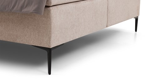 Boxspring Scallop vlak met gestoffeerd matras, pale