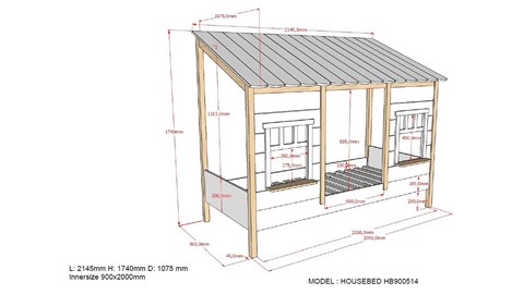 Huisbed 05, wit