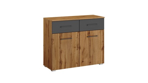 Commode Detroit, eiken/grijs