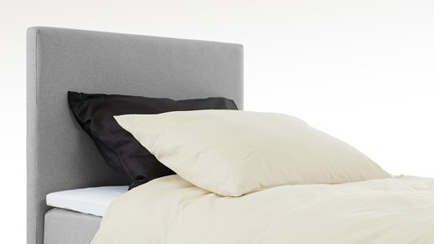 Boxspring Boston vlak met gestoffeerd matras, lichtgrijs