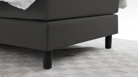 Boxspring Illinois vlak met gestoffeerd matras 1-persoons, donkergrijs