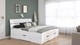 Bed Nori met hoofdbord en 4 opbergladen, alpine wit