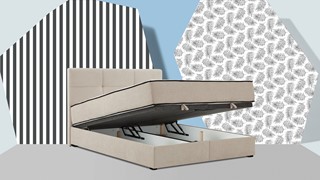 Opbergbed Mani met gestoffeerd matras