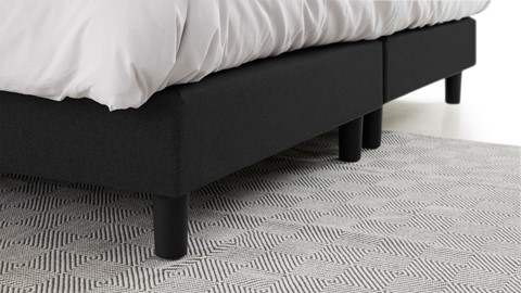 Boxspring Illinois vlak met Bridge matras 2-persoons, zwart