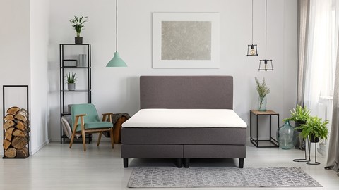 Boxspring Bellino vlak met gestoffeerd matras