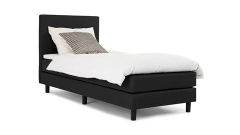 Boxspring California vlak met gestoffeerd matras 1-persoons, zwart