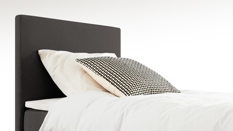 Boxspring California vlak met gestoffeerd matras 1-persoons, donkergrijs