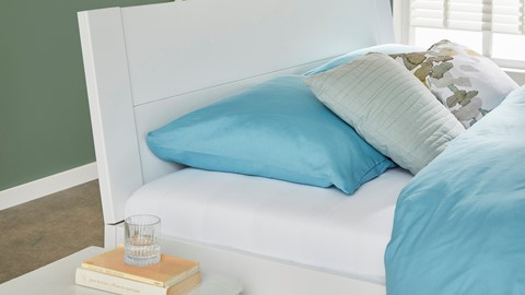 Bed Space met hoofdbord en opbergladen, wit