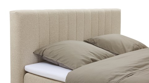 Boxspring Stripe vlak met gestoffeerd matras, desert