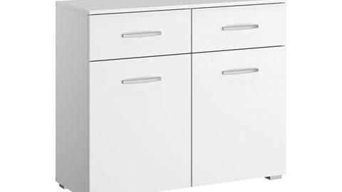 Commode Reno met 2 laden en 2 deuren, alpine wit