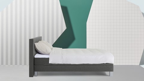 Box Kerry Deluxe vlak met gestoffeerd matras, antraciet