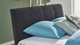 Bed Space met gestoffeerd hoofdbord en opbergladen, wit + grijs