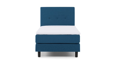 Boxspring Illinois vlak met gestoffeerd matras 1-persoons, blauw