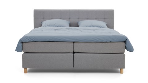 Boxspring Grid vlak met gestoffeerd matras, donkergrijs