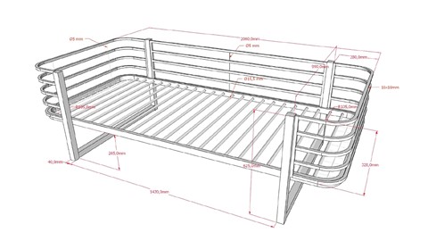 Bed Oscar, zwart