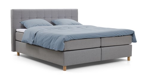 Boxspring Grid vlak met gestoffeerd matras, donkergrijs