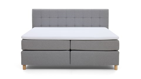 Boxspring Grid vlak met gestoffeerd matras, donkergrijs