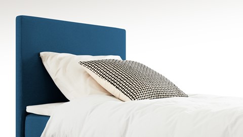Boxspring California vlak met gestoffeerd matras 1-persoons, blauw