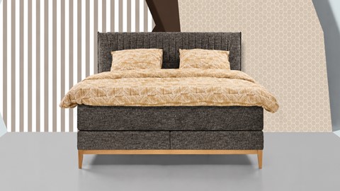 Boxspring Nove vlak met gestoffeerde matras, graphite