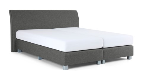 Boxspring Morero vlak met polyether matras, antraciet