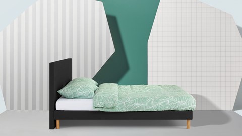 Bed Ease inclusief hoofdbord en matras, zwart