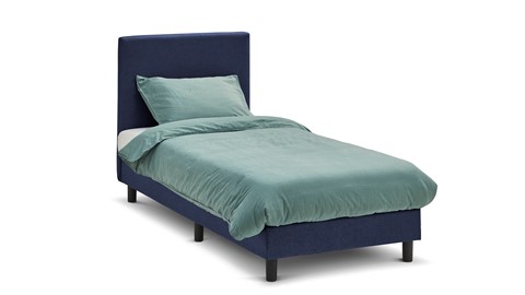 Boxspring Illinois vlak met Bridge matras, blauw