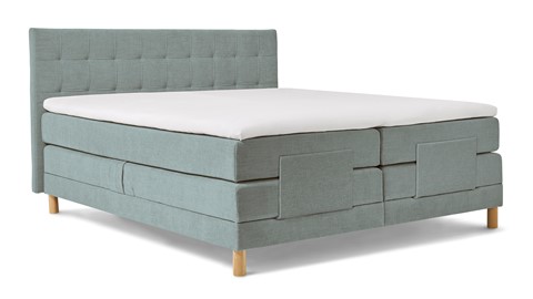 Boxspring Grid verstelbaar met gestoffeerd matras, mintgroen