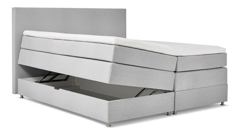 Opbergboxspring Square met gestoffeerde matras., grijs