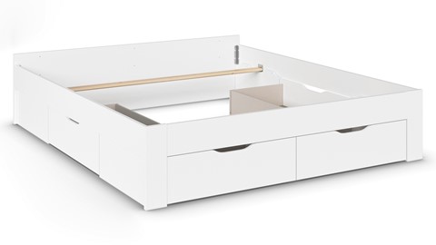 Bed Nori met 4 opbergladen, alpine wit