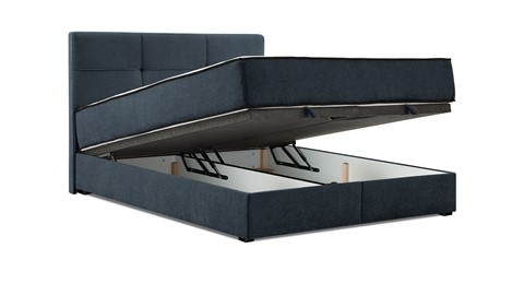Opbergbed Mani met gestoffeerd matras, donkerblauw wind