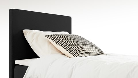 Boxspring California vlak met gestoffeerd matras 1-persoons, zwart