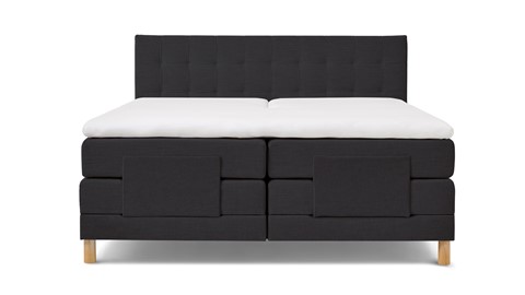 Boxspring Grid verstelbaar met gestoffeerd matras, zwart