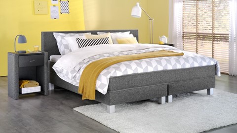 Box Kerry deluxe vlak met gestoffeerd matras, antraciet