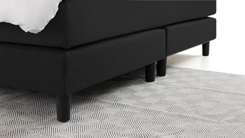 Boxspring Illinois vlak met gestoffeerd matras 2-persoons, zwart