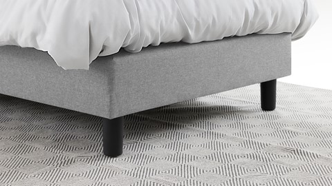 Boxspring Illinois vlak met Bridge matras 1-persoons, lichtgrijs