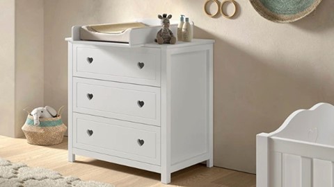 Commode Amori met opzetstuk, wit