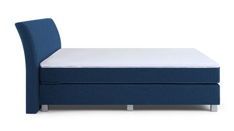 Boxspring Morero vlak met gestoffeerd matras, blauw