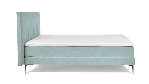 Boxspring Blocks vlak met gestoffeerd matras, mintgroen