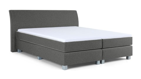 Boxspring Morero vlak met gestoffeerd matras, antraciet